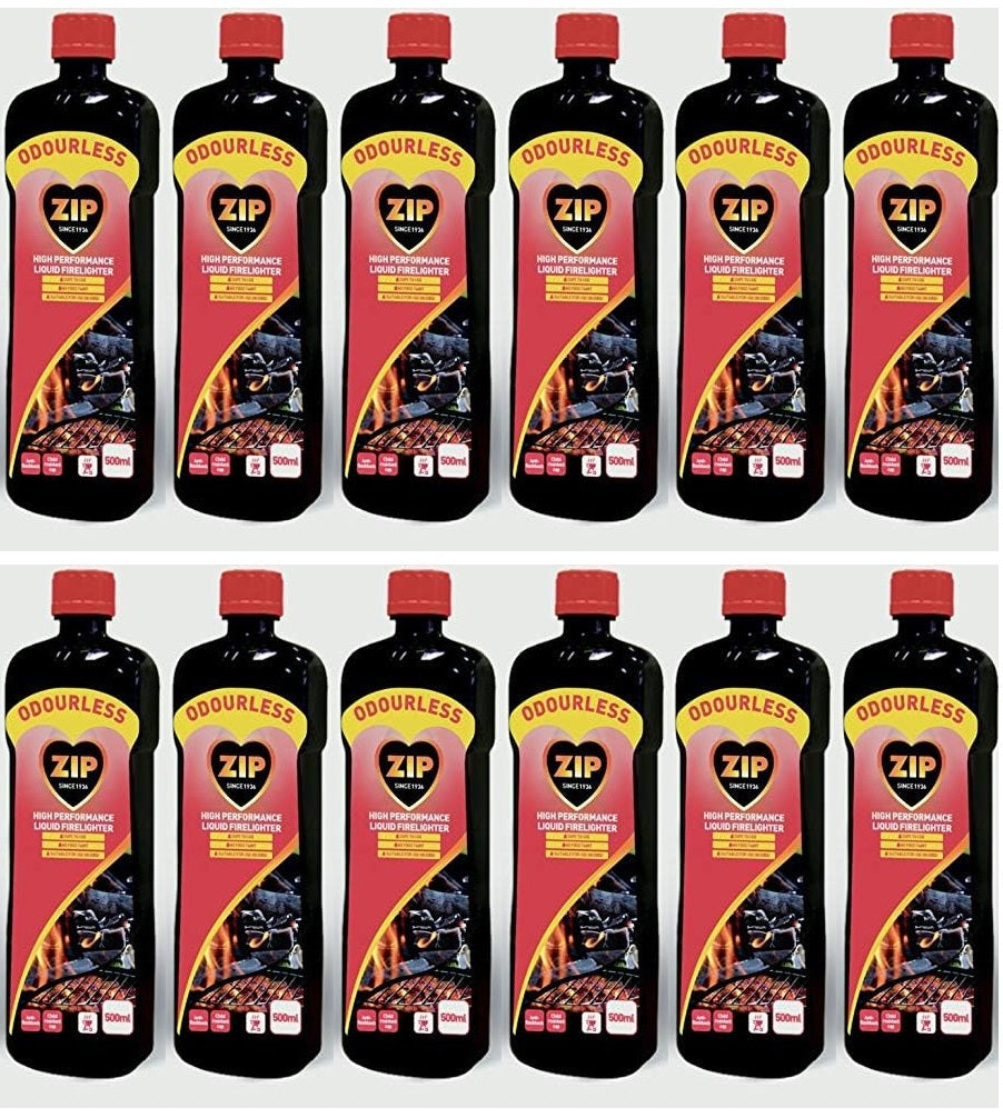 12 x Zip High Performance Liquid Firelighter 500Ml