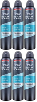 6 x Dove Men + Care Clean Comfort 48H Anti-Perspirant Deodorant