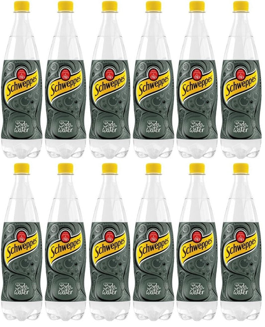 12 x Schweppes Soda Water - 1LTR