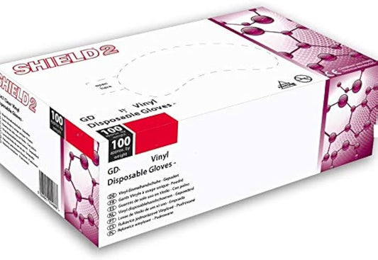 100 x Clear Vinyl Gloves Medium