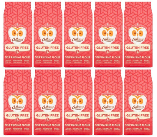 10 x Odlums Gluten Free Self Raising Flour 1Kg