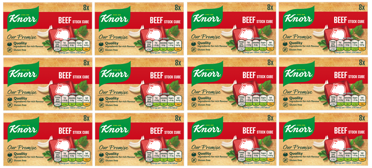 12 x Knorr Stock Cubes Beef 8'S