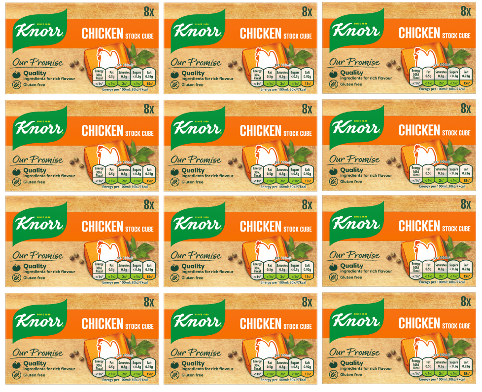 12 x Knorr Stock Cubes Chicken 8'S