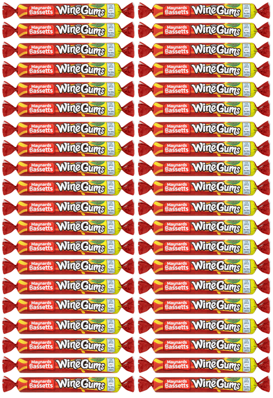 40 x Maynards Wine Gums Roll 52g
