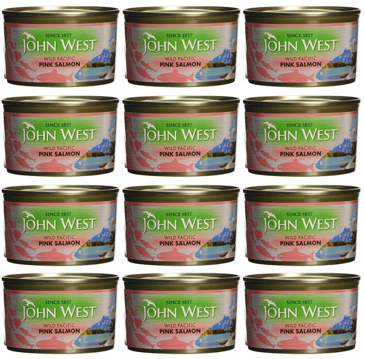 12 x John West Wild Pacific Pink Salmon 213G