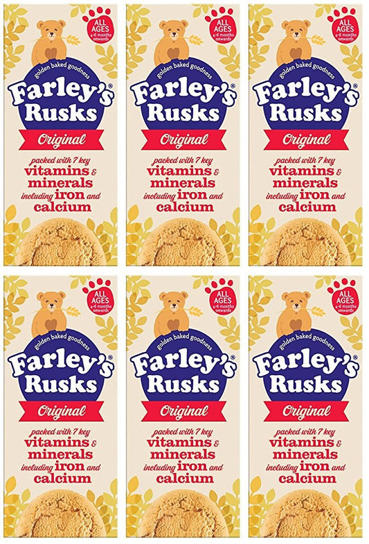 6 x Farley's Rusks Original All Ages 6 Months Onwards 150G