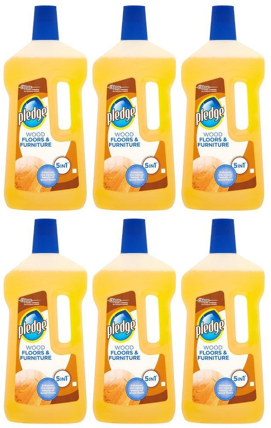 6 x Pledge Expert Care Wood Floor Cleaner 750 Ml