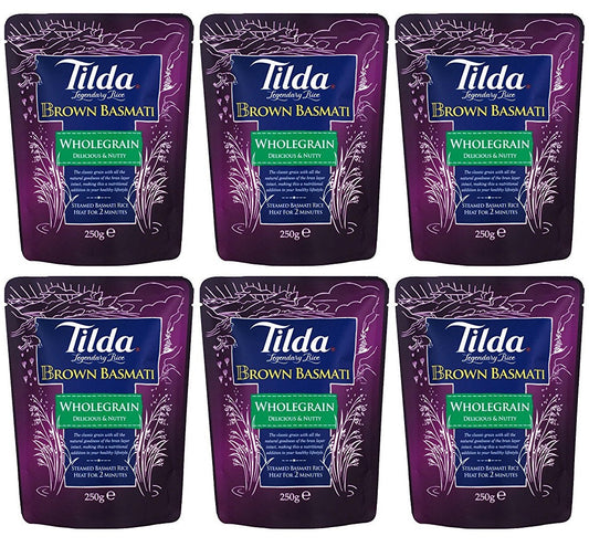6 x Tilda Wholegrain Basmati Rice 250G