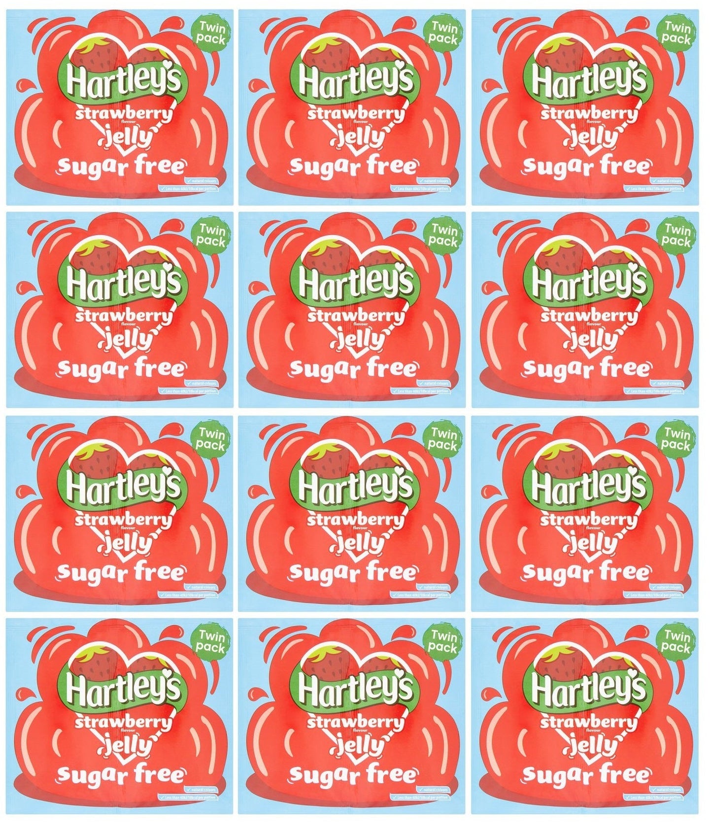 12 x Hartley's Strawberry Flavour Jelly Sugar Free Twin Pack 23G