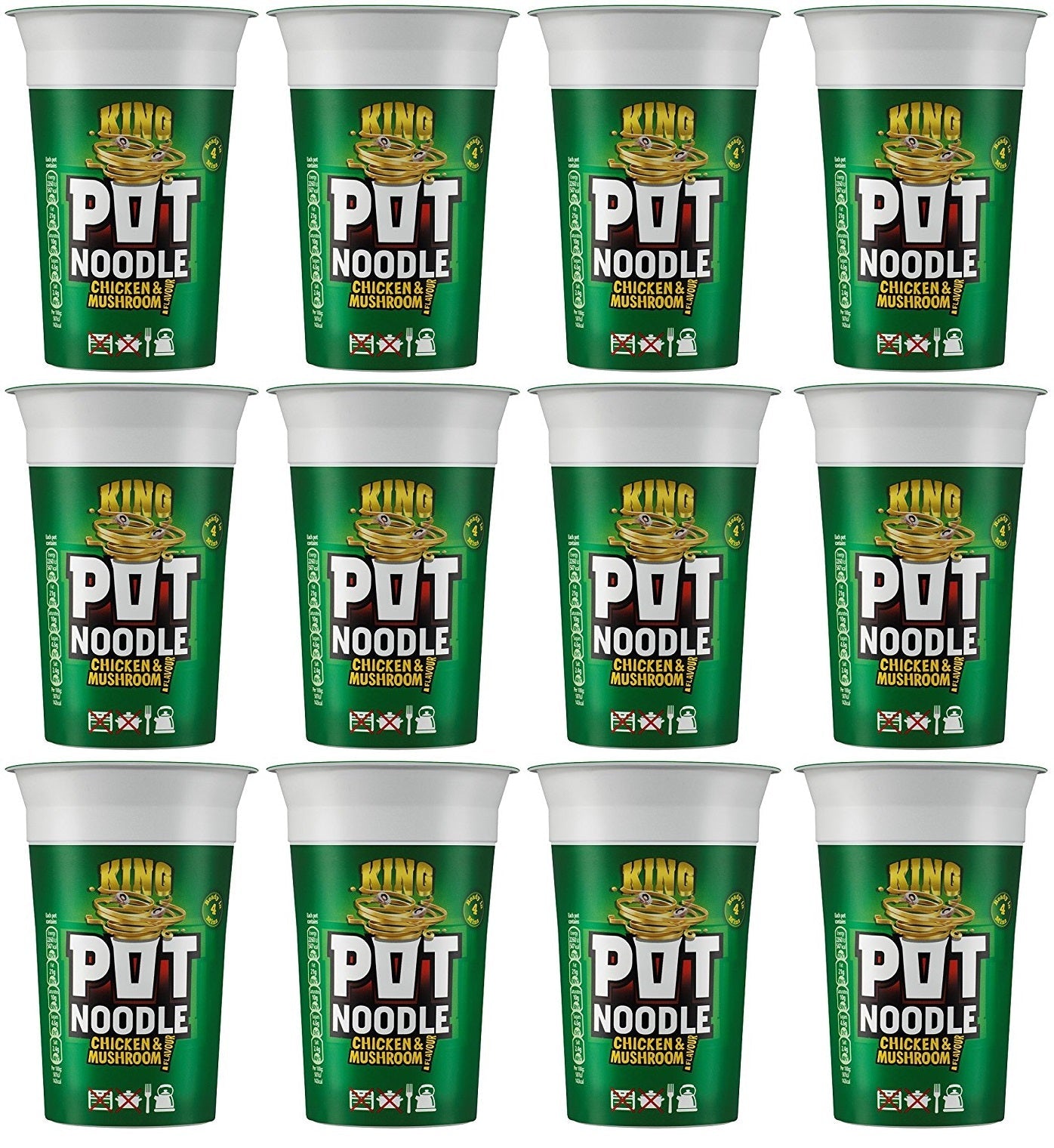 12 x Pot Noodle  King Pot Chicken & Mushroom 114 G
