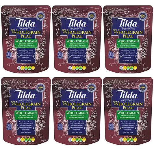 6 x Tilda Wholegrain Pilau Rice 250G