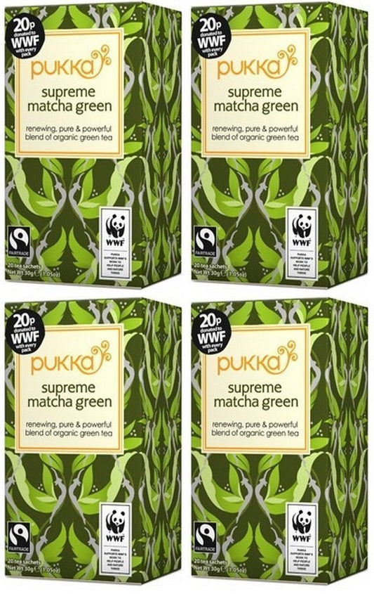 4 x Pukka Organic Supreme Matcha Green Tea 20 S