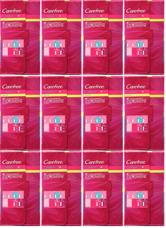 12 x Carefree Normal With Cotton Extract Panty Liners Pads Pack Of 20