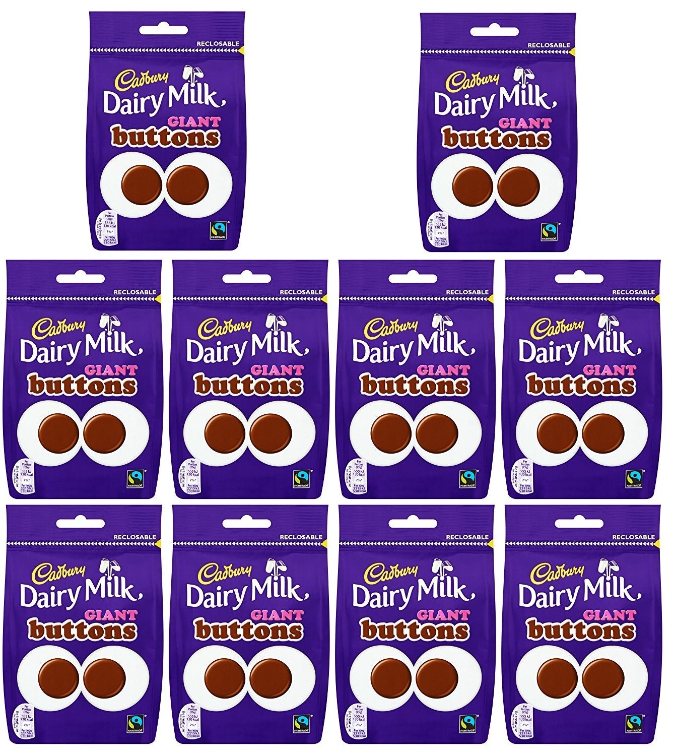 10 x Cadbury Dairy Milk Buttons 119G