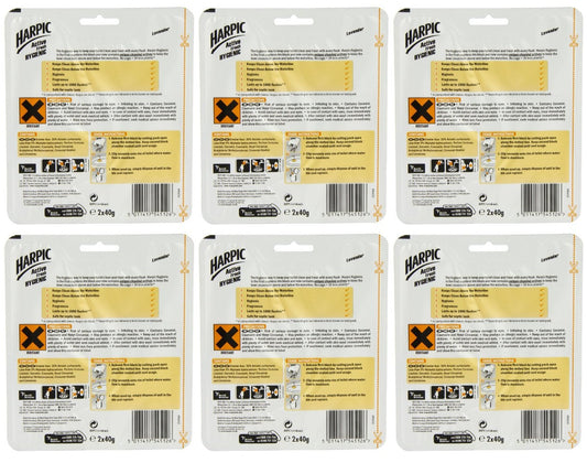 6 x Harpic Active Fresh Hygienic Lavender 2 X 40G