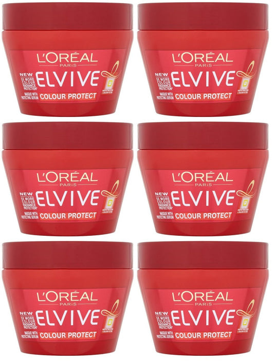 6 x L Oréal Elvive Colour Protect Hair Mask 300Ml