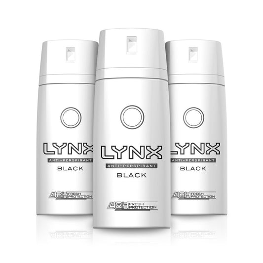 6 x Lynx  Anti-Perspirant Deodorant Spray Black 150Ml