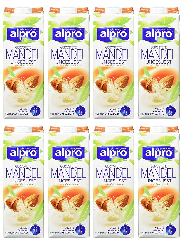 8 x Alpro No Sugars Nutty Almond 1L