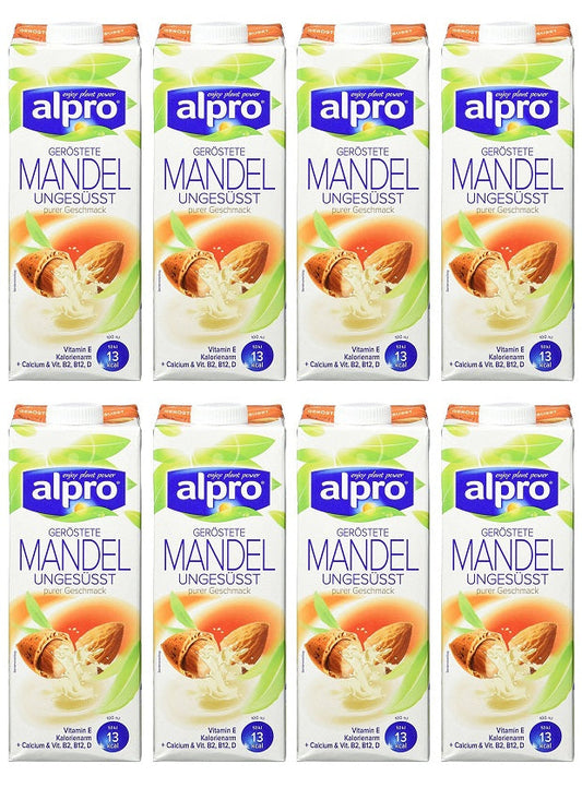 8 x Alpro No Sugars Nutty Almond 1L