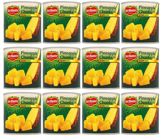 12 x Del Monte Pineapple Chunks In Juice 435G