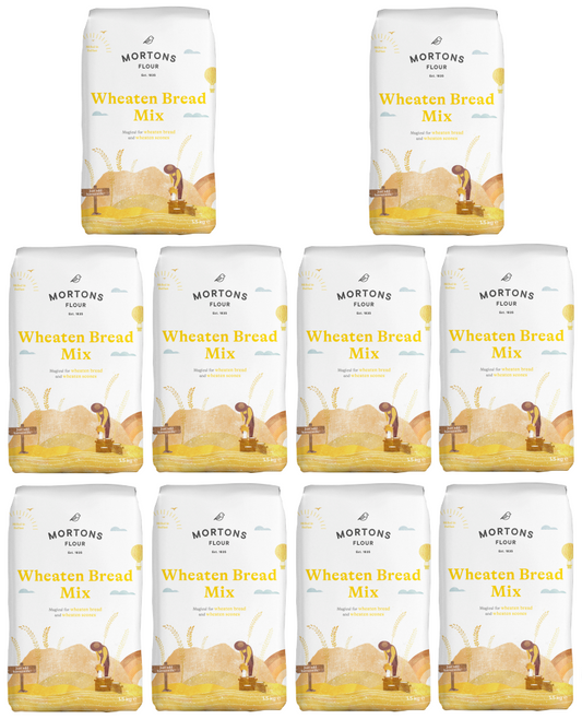 10 x Mortons Wheaten Bread Mix Flour 1.5Kg