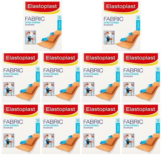 10 x Elastoplast Fabric Plasters 10 Pack