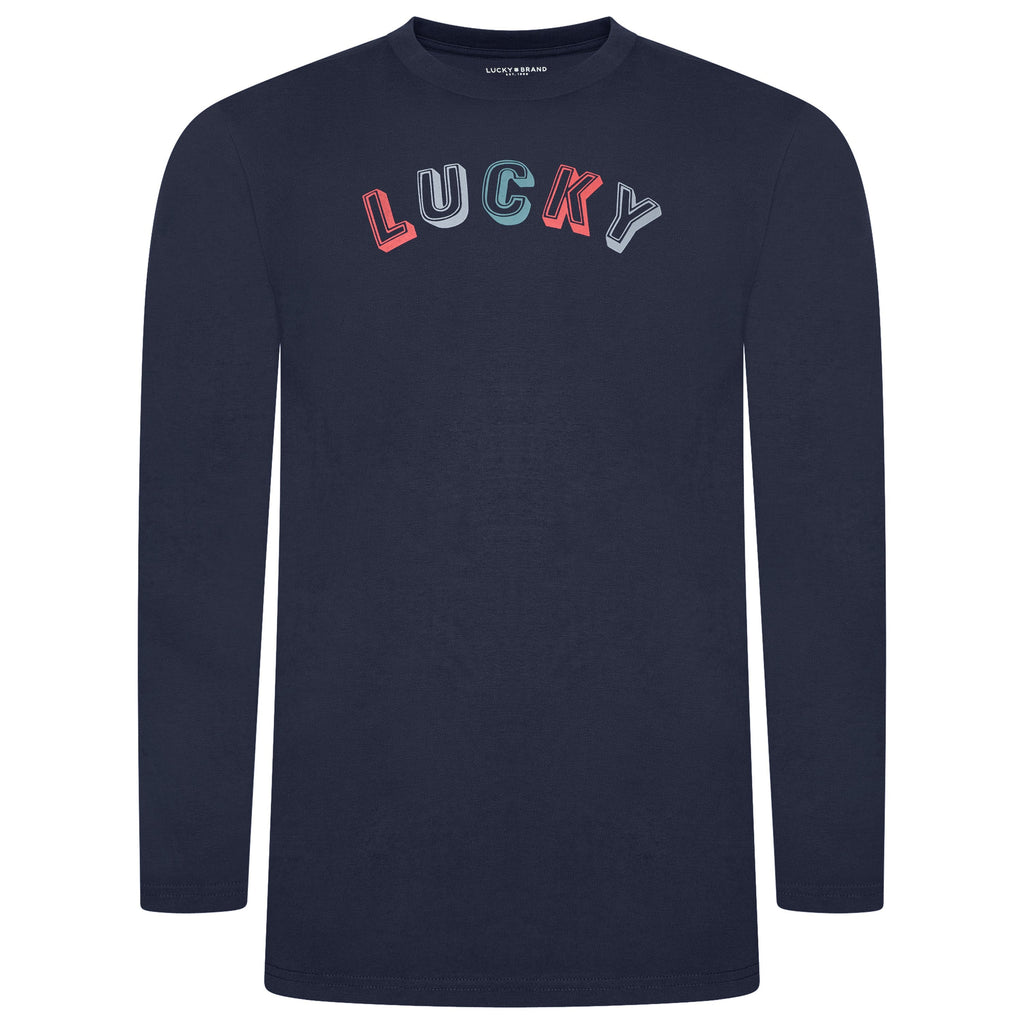 Lucky Brand Crew Neck & Closed Hem Flannel Pant Pyjama Set