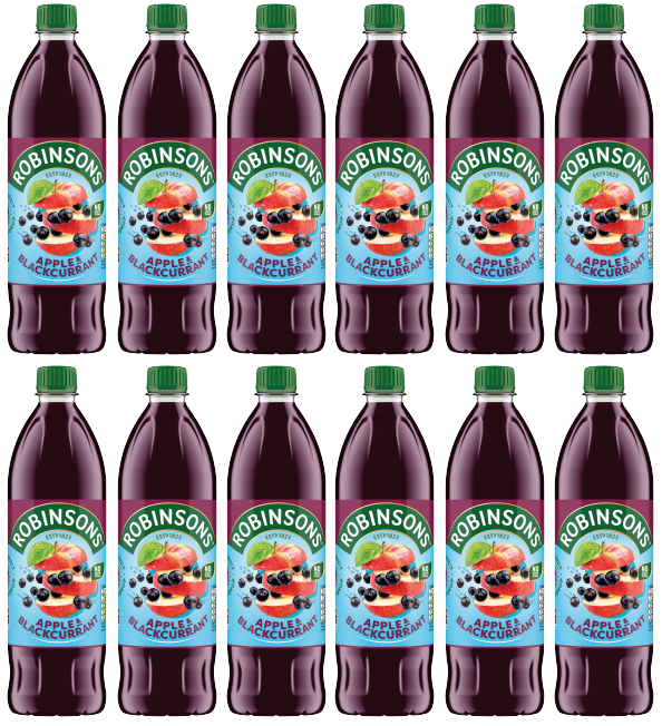 12 x Robinsons Apple & Blackcurrant 1Lt