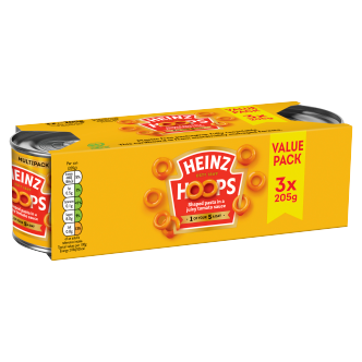 8 x Heinz Spaghetti Hoops Triple Pack 3X205Gr
