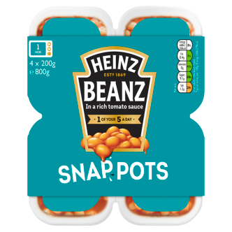 24 x Heinz Snap Pots Baked Beans 200Gm (6 x 4 Pots)