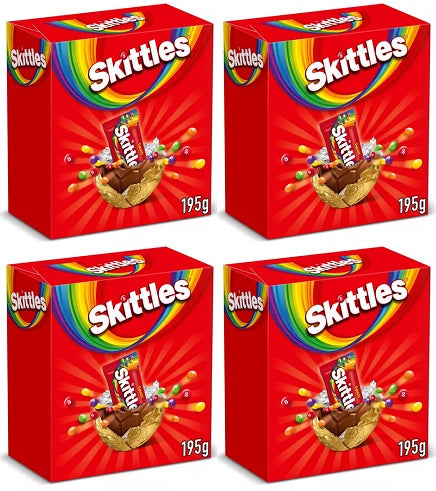 4 x Skittles Fruit Sweets Large Chocolate Easter Egg - 195GM