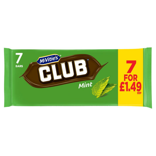 12 x Mcvities Club Mint 7pk - 154GM