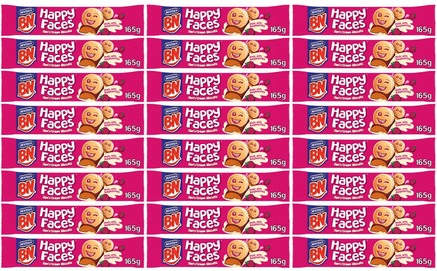 24 x Mcvities Happy Faces Jam & Cream - 165GM