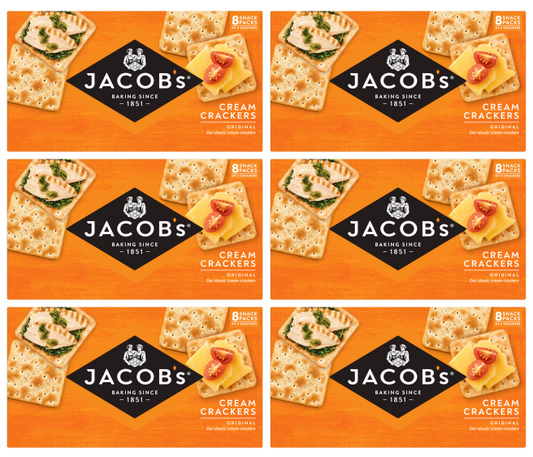 6 x Jacobs Cream Crackers Snack Packs (8 Pack)