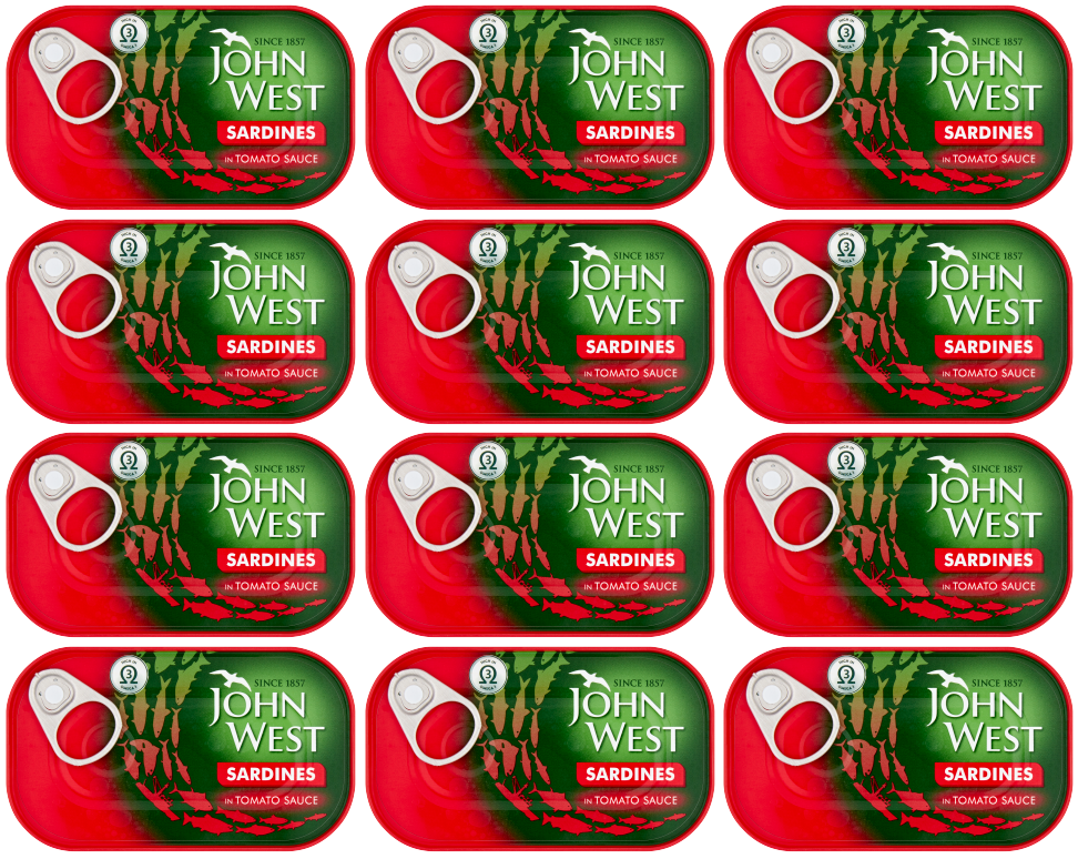 12 x John West Sardines In Tomato 120Gm