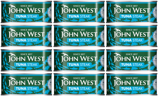 12 x John West Tuna Steak In Brine 160G