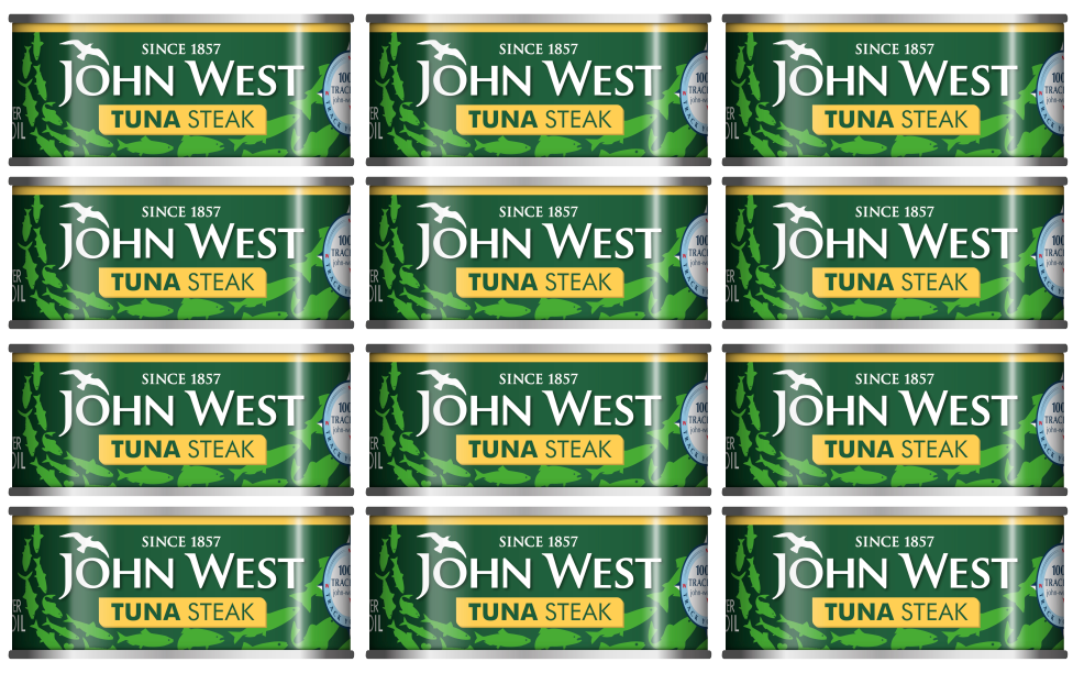 12 x John West Tuna Steak Sunflower Oil 160Gm