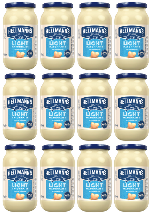 12 x Hellmanns Mayo Light 400G