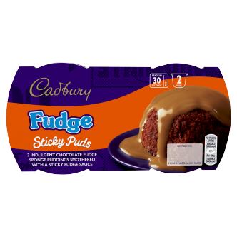 4 x Cadbury Fudge Sticky Puds 95G Twin Pack 2X95G