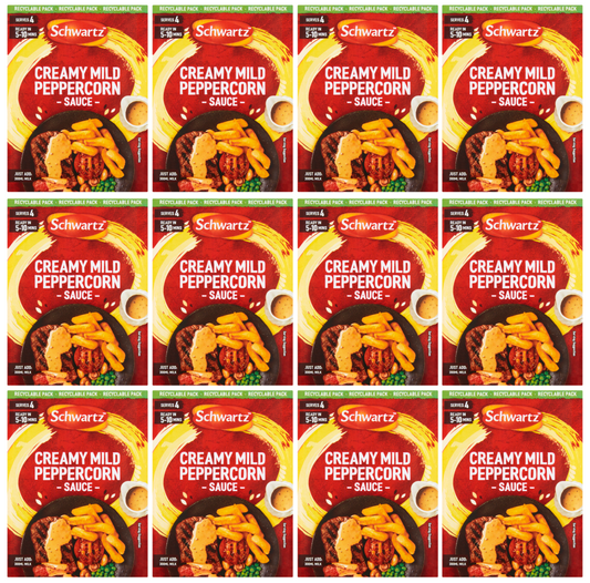 12 x Schwartz Creamy Mild Peppercorn Sauce Mix 25G