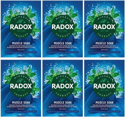 6 x Radox Mineral Therapy Bath Salts Muscle Soak 400 G