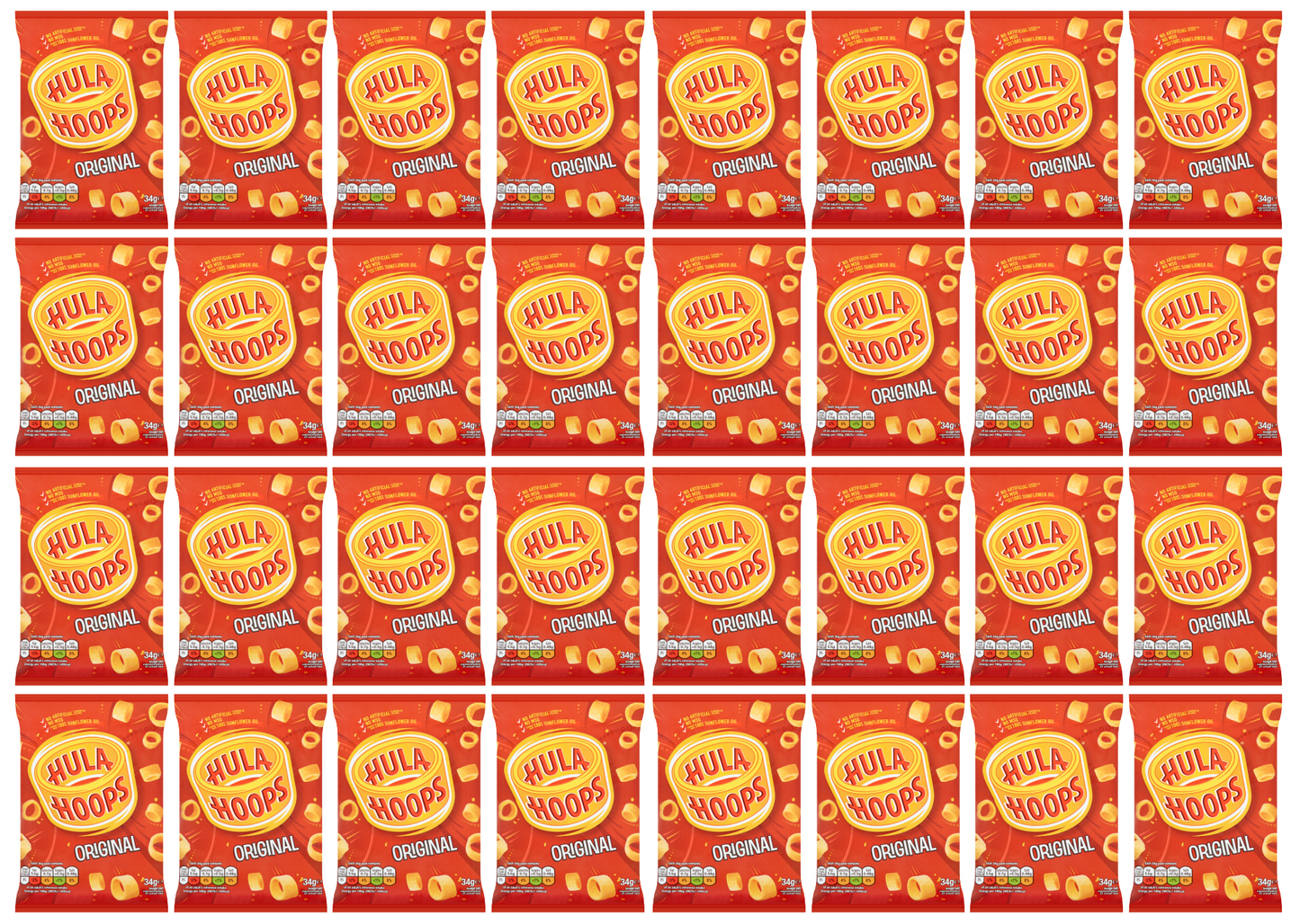 32 x Hula Hoops Original 34Gm