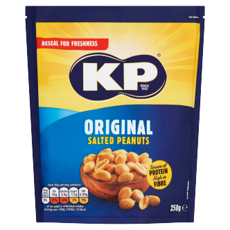 12 x Kp Original Salted Peanuts Bag 250Gm