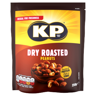 12 x Kp Dry Roasted Peanuts Bag 250Gm