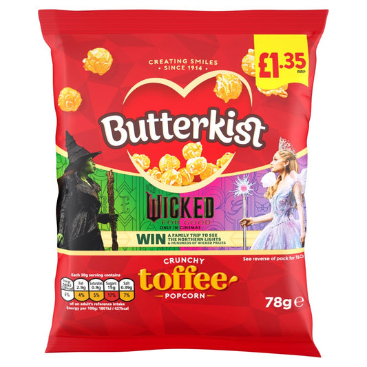 16 x Butterkist Crunchy Toffee Popcorn - 78GM
