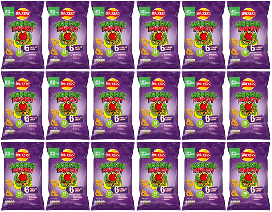 18 x Walkers Monster Munch Pickled Onion 6Pk 6X22Gm