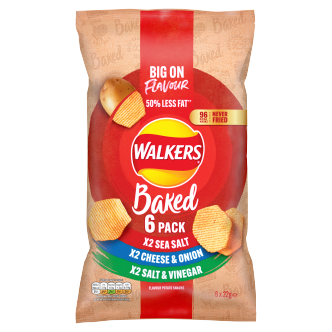 18 x Walkers Baked Variety 6Pk - 6X25Gm