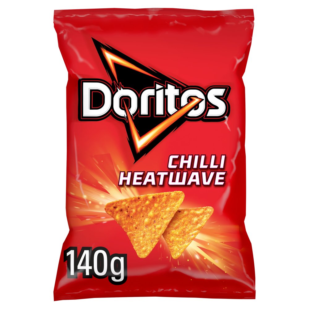 12 x Doritos Chilli Heatwave Tortilla Chips Sharing Bag Crisps 140G