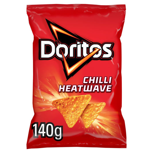12 x Doritos Chilli Heatwave Tortilla Chips Sharing Bag Crisps 140G