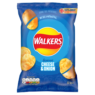 32 x Walkers Cheese & Onion 32.5Gm